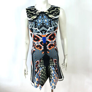 Clover Canyon Small Sheath Fitted Mini Above Knee Dress Abstract All Over Print